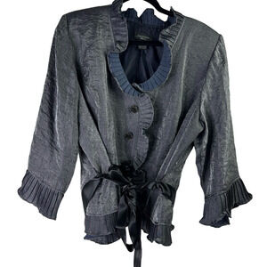 R & M Richards Evening Metallic Grey Fancy Blazer